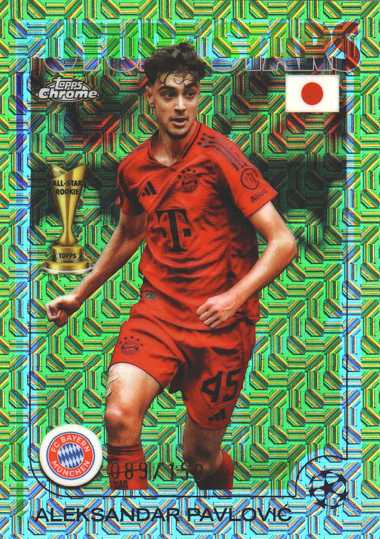 2024 Topps Chrome UCC Yellow /150 Aleksandar Pavlovic #61 Bayern Munich