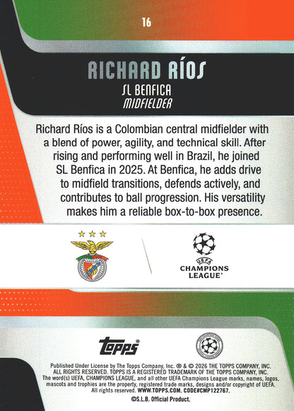 2026 Topps UCC Green /99 Richard Rios #16 Benfica