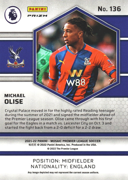 2021 Panini Mosaic Silver RC Michael Olise #136 Crystal Palace