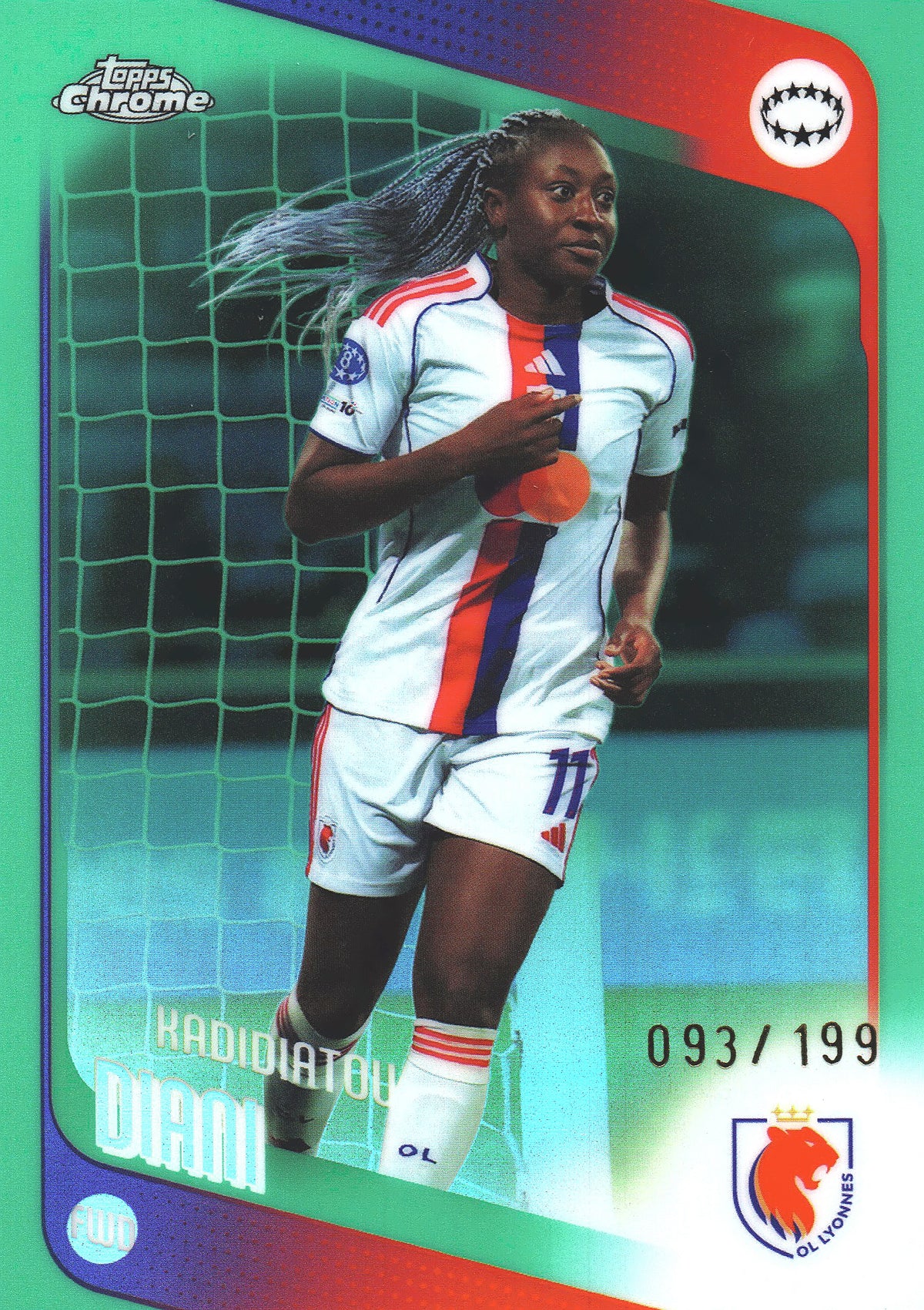 2025 Topps Chrome UCC Women Aqua /199 Kadidiatou Diani #5 Lyon