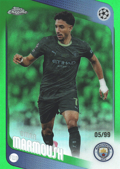 2025 Topps Chrome UCC Green /99 Omar Marmoush #80 Manchester City