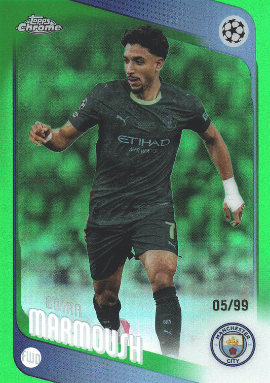 2025 Topps Chrome UCC Green /99 Omar Marmoush #80 Manchester City