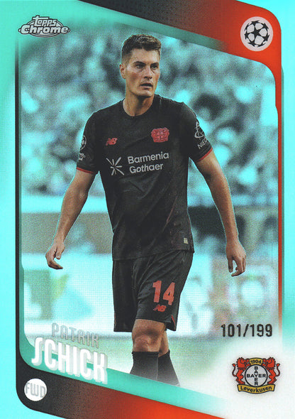 2025 Topps Chrome UCC Aqua /199 Patrik Schick #153 Bayer Leverkusen