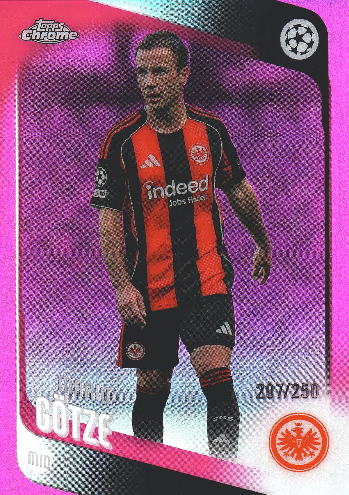 2025 Topps Chrome UCC Pink /250 Mario Götze #162 Eintracht Frankfurt