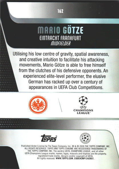 2025 Topps Chrome UCC Pink /250 Mario Götze #162 Eintracht Frankfurt