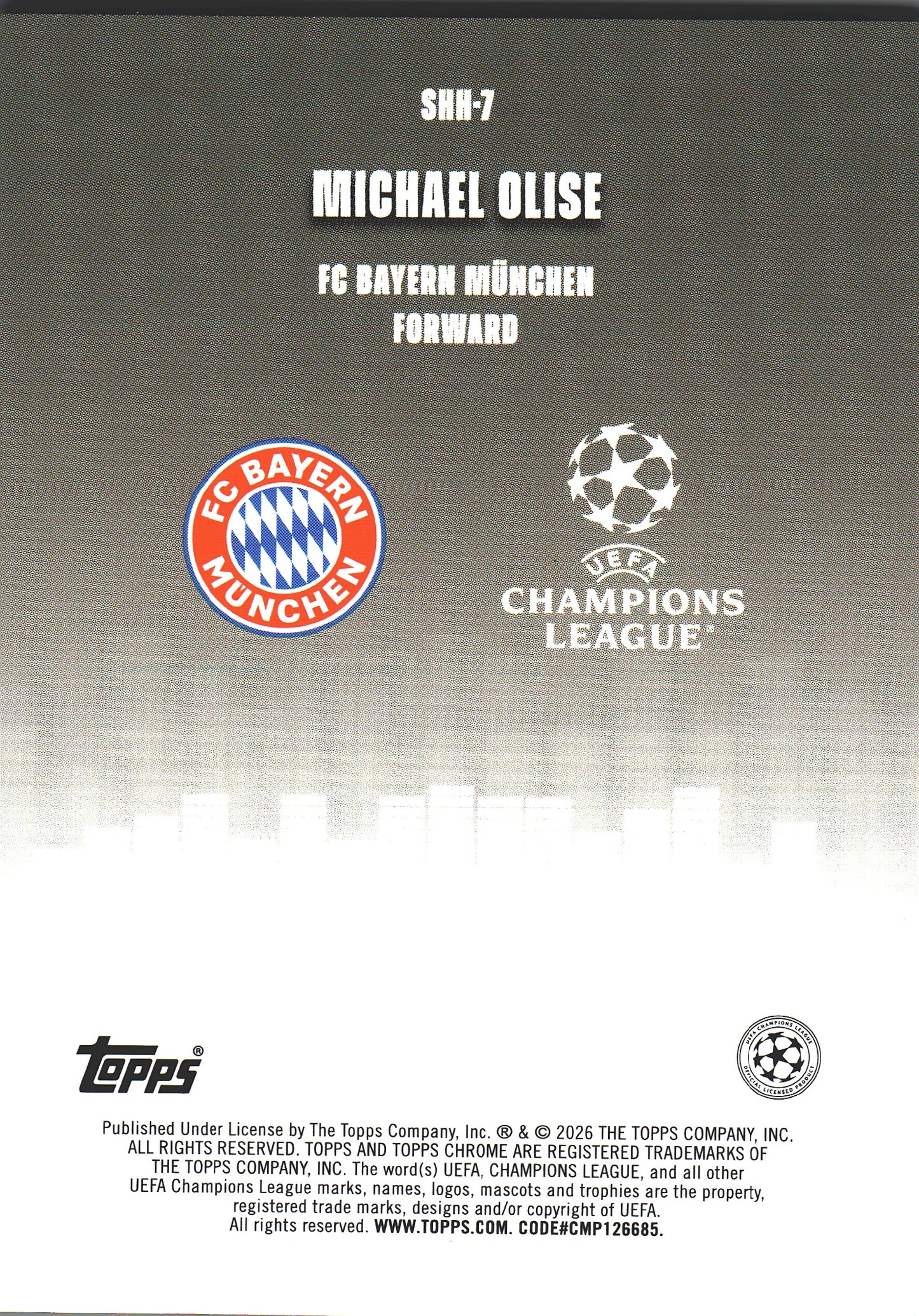 2025 Topps Chrome UCC Silenced Starball Michael Olise #SHH-7 Bayern Munich