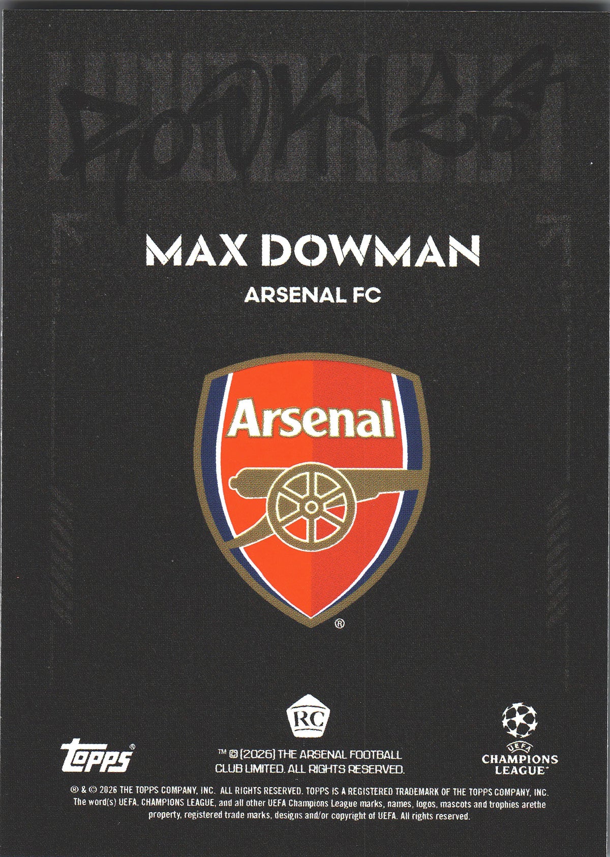 2025 Topps Knockout RC Max Dowman Arsenal