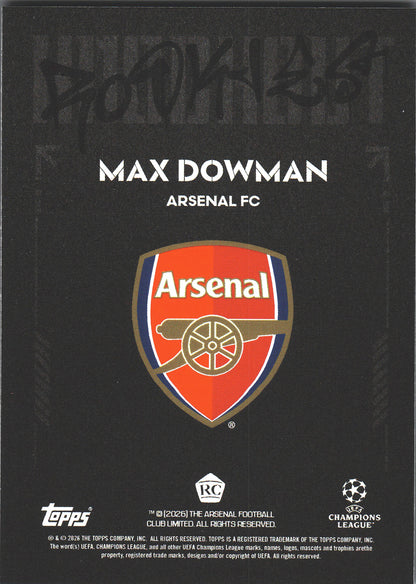 2025 Topps Knockout RC Max Dowman Arsenal