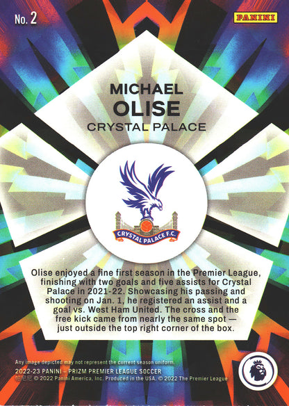 2022 Panini Prizm PL Kaleidoscopic Michael Olise #2 Crystal Palace