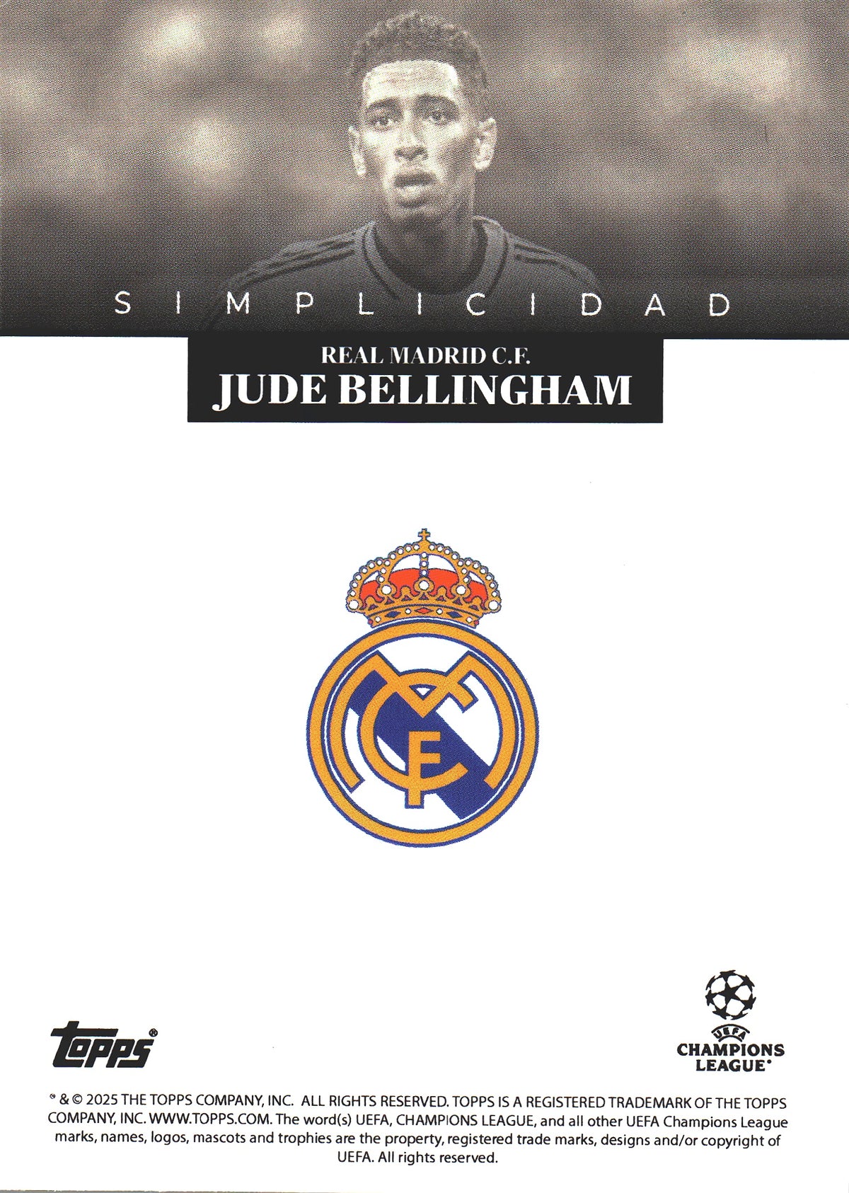 2024 Topps Simplicidad Jude Bellingham Real Madrid CF