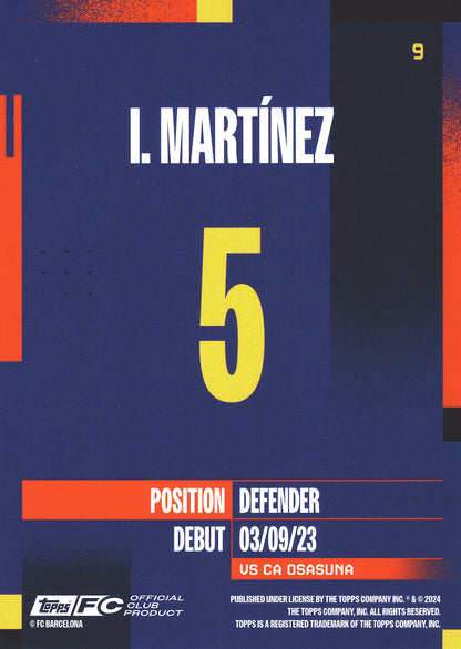 2024 Topps FC Barcelona Team Set I. Martínez #9 FC Barcelona