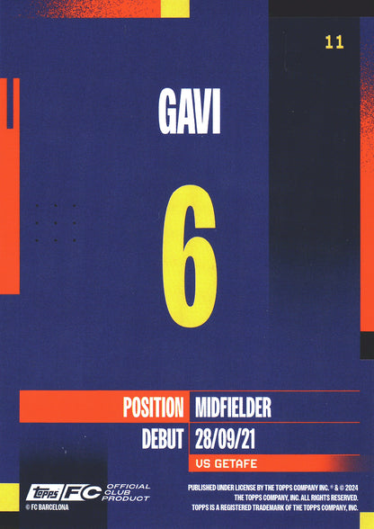 2024 Topps FC Barcelona Team Set Gavi #11 FC Barcelona