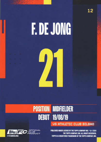 2024 Topps FC Barcelona Team Set F. De Jong #12 FC Barcelona
