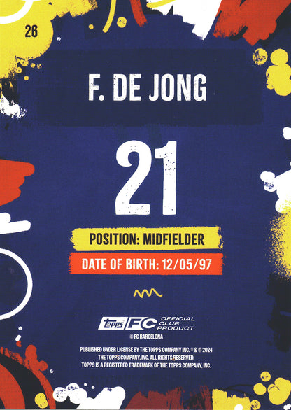 2024 Topps FC Barcelona Team Set F. De Jong #26 FC Barcelona