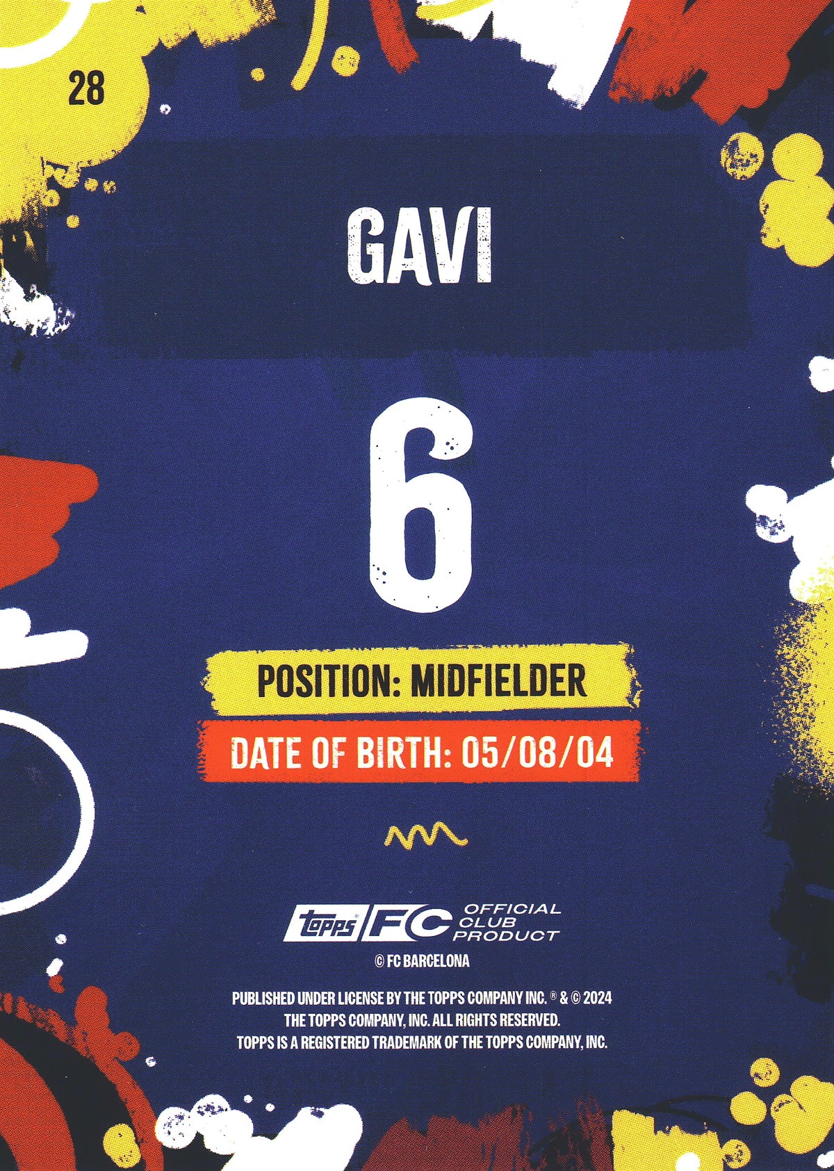2024 Topps FC Barcelona Team Set Gavi #28 FC Barcelona