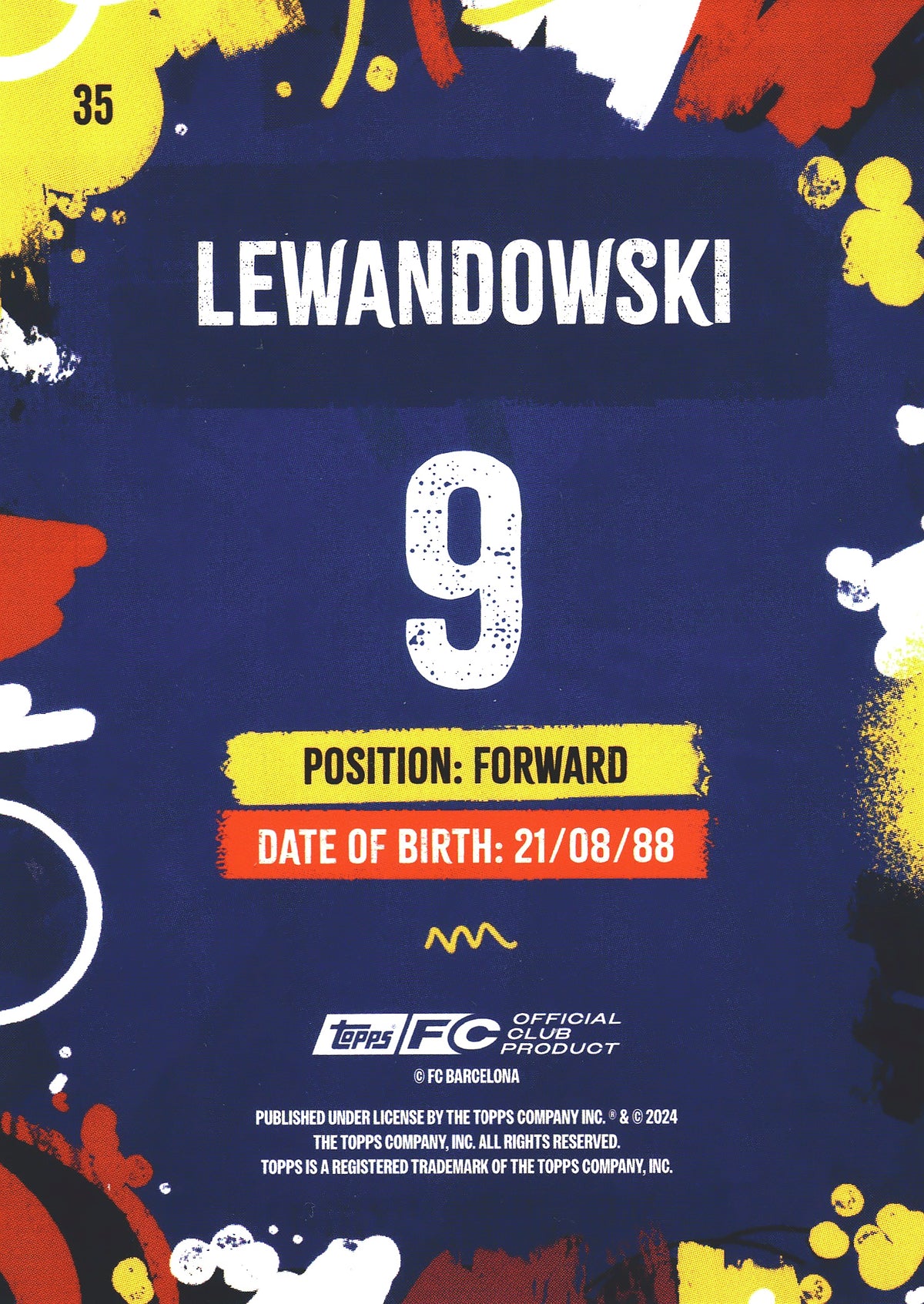 2024 Topps FC Barcelona Team Set Lewandowski #35 FC Barcelona