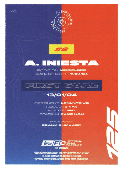 2024 Topps FC Barcelona Team Set Andrés Iniesta #40 FC Barcelona