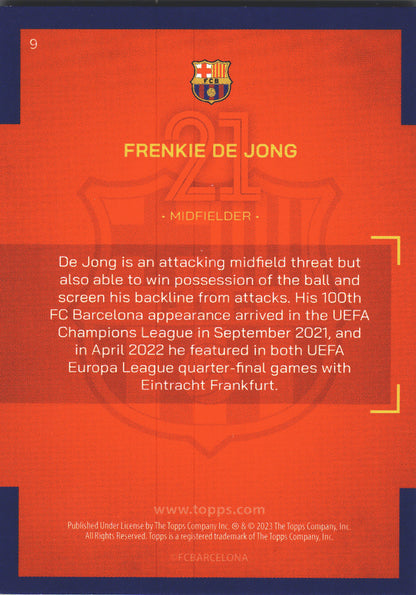 2022 Topps FC Barcelona Team Set Frenkie de Jong #9 FC Barcelona