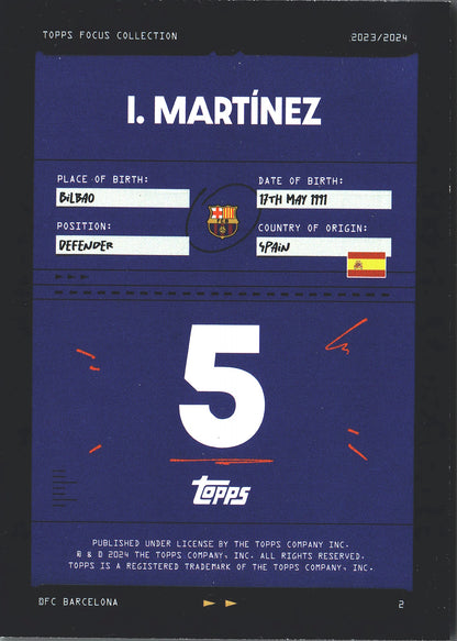 2023 Topps Focus FC Barcelona I. Martínez #2 FC Barcelona