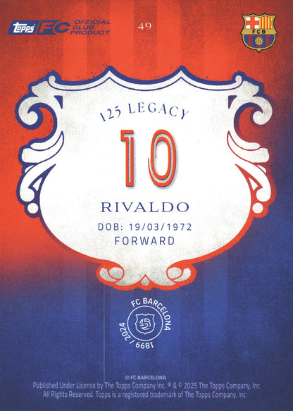 2024 Topps FC Barcelona 125th Anniversary Rivaldo #49 FC Barcelona