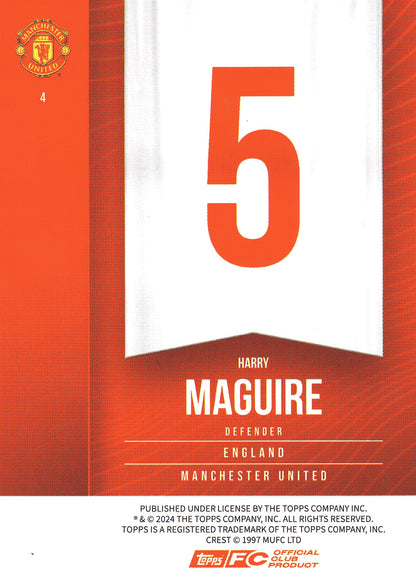 2024 Topps Manchester United Fan Set Harry Maguire #4 Manchester United