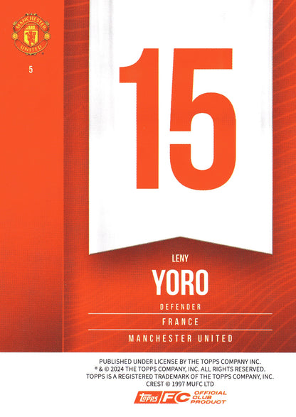 2024 Topps Manchester United Fan Set Leny Yoro #5 Manchester United