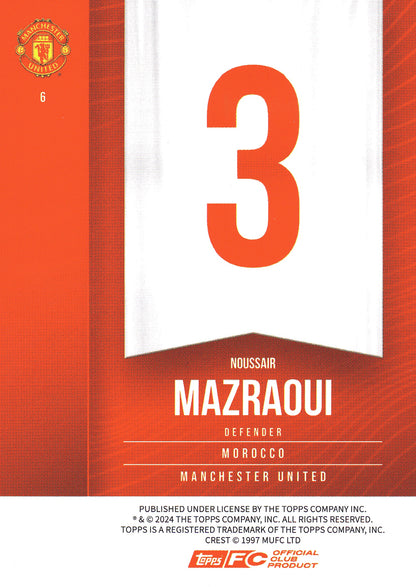 2024 Topps Manchester United Fan Set Noussair Mazraoui #6 Manchester United