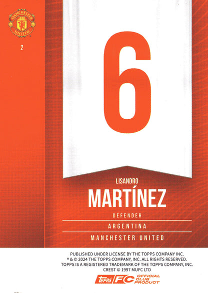 2024 Topps Manchester United Fan Set Lisandro Martinez #2 Manchester United