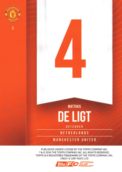 2024 Topps Manchester United Fan Set Matthijs de Ligt #3 Manchester United