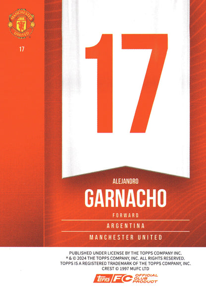 2024 Topps Manchester United Fan Set Alejandro Garnacho #17 Manchester United