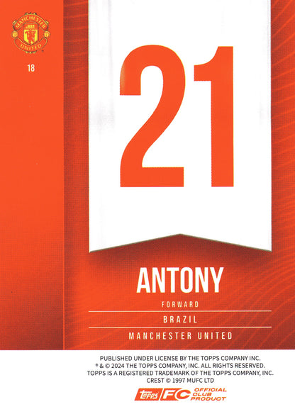 2024 Topps Manchester United Fan Set Antony #18 Manchester United