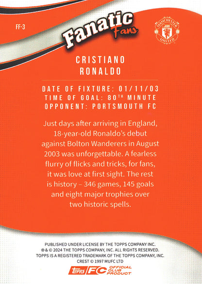2024 Topps Manchester United Fan Set Fanatic Fans Cristiano Ronaldo #FF-3