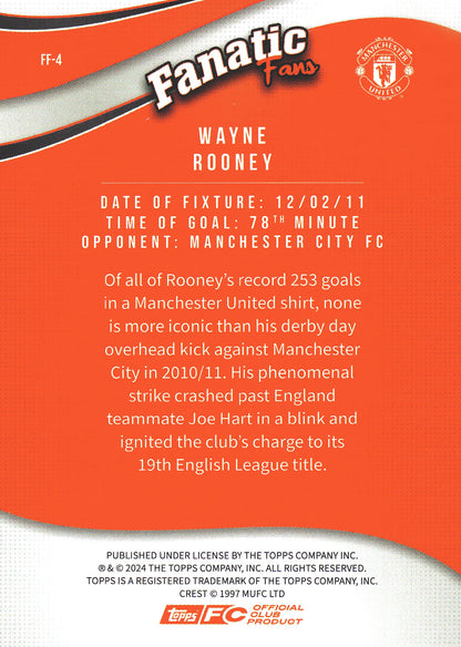 2024 Topps Manchester United Fan Set Fanatic Fans Wayne Rooney #FF-4