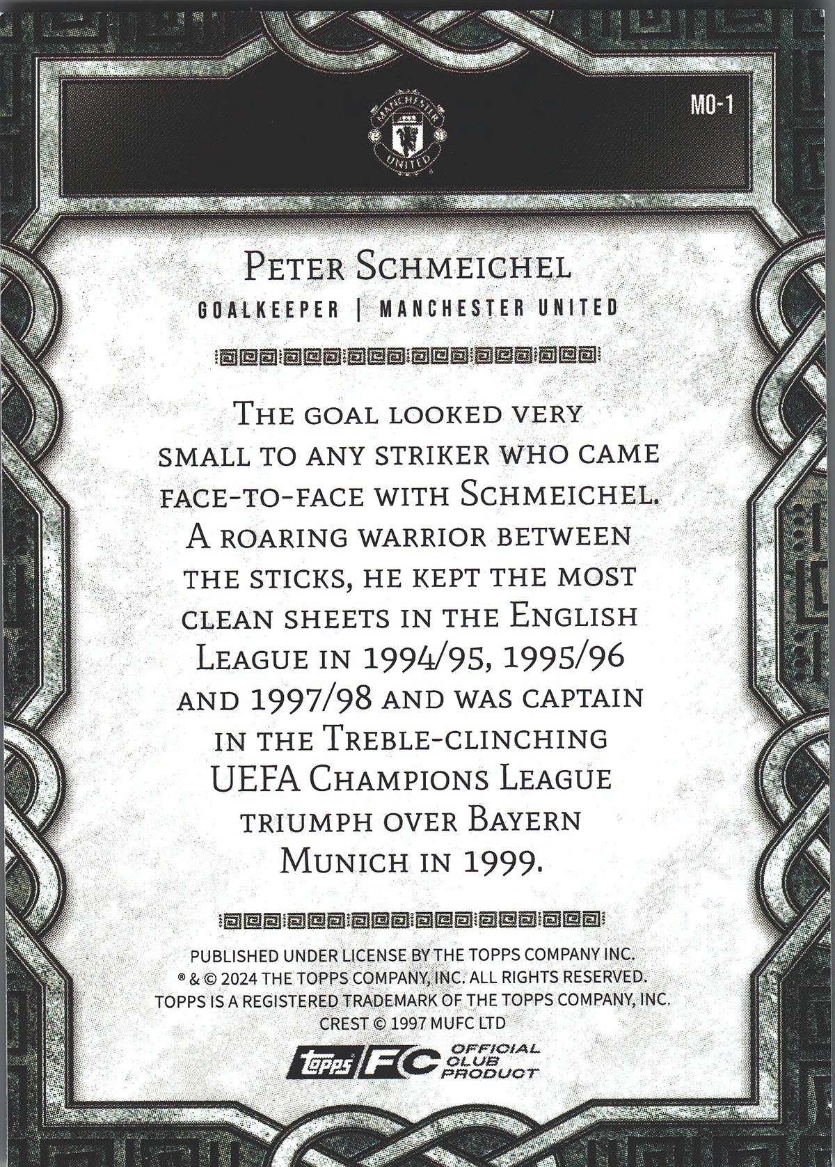2024 Topps Manchester United Fan Set Monolith Peter Schmeichel #MO-1