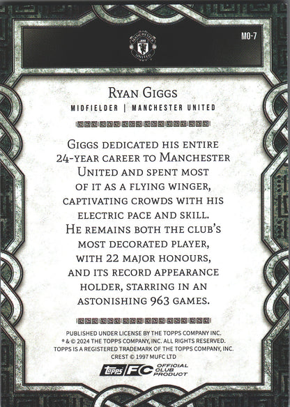 2024 Topps Manchester United Fan Set Monolith Ryan Giggs #MO-7
