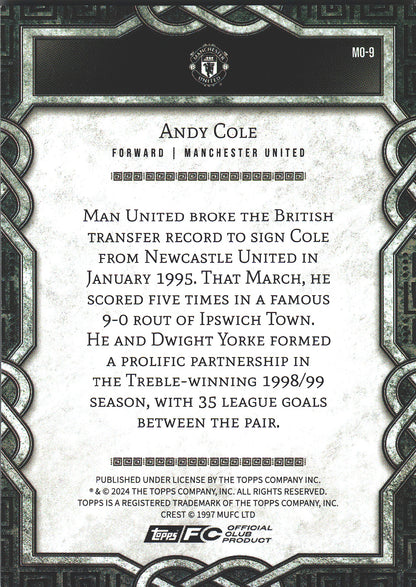 2024 Topps Manchester United Fan Set Monolith Andy Cole #MO-9