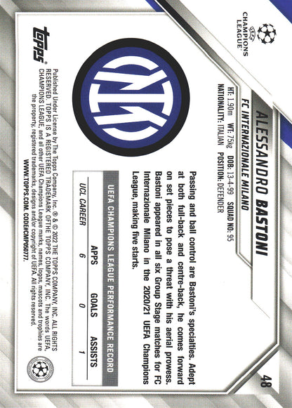 2021 Topps UCC Starball Foil Alessandro Bastoni #48 Inter Milan