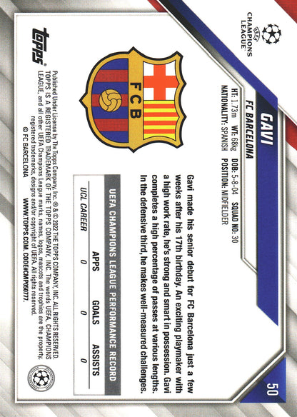 2021 Topps UCC Starball Foil Gavi #50 FC Barcelona