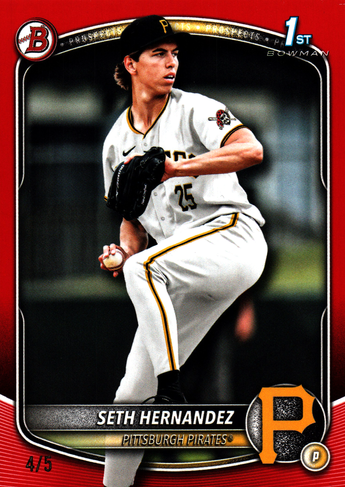 2025 Topps Bowman Prospect 1st Red /5 Seth Hernandez #BD-25 Pittsburgh Pirates
