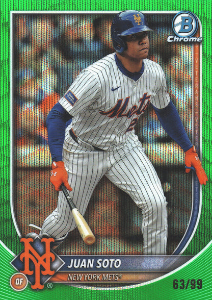 2025 Topps Bowman Chrome Green /99 Juan Soto #22 New York Mets