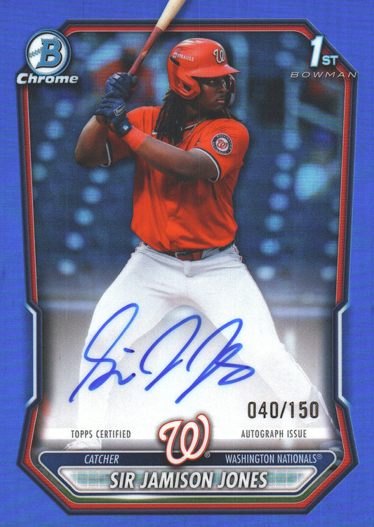 2026 Topps Bowman Chrome 1st Auto /150 Sir Jamison Jones #CPA-SJ Washington Nationals