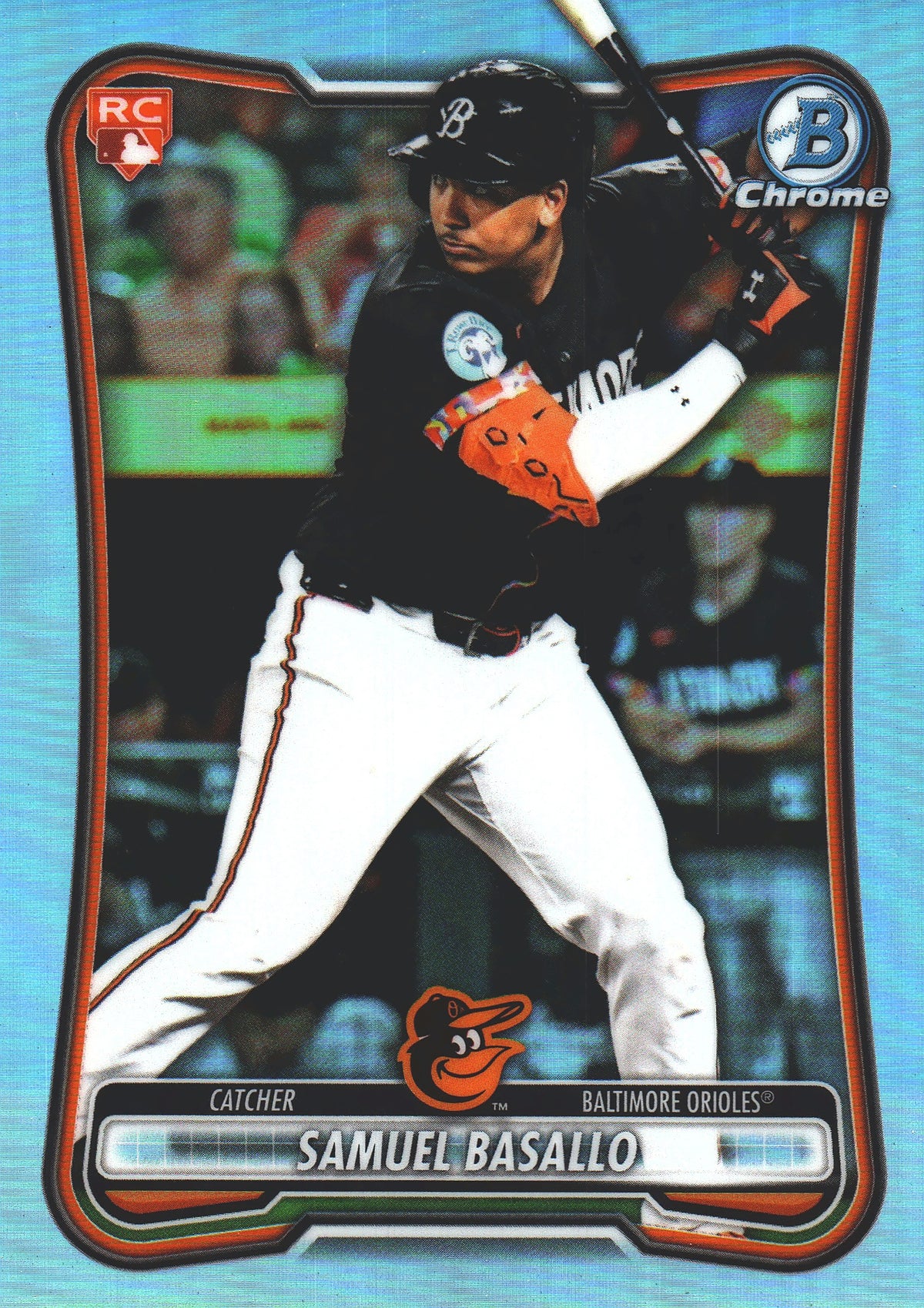 2026 Topps Bowman Chrome RC Red Logo Refractor Samuel Basallo #61 Baltimore Orioles