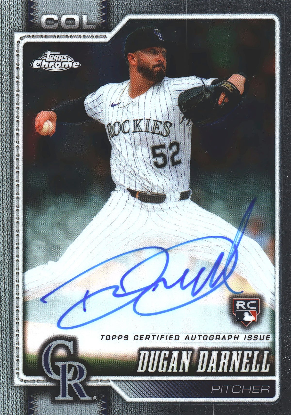 2026 Topps Chrome RC Auto Dugan Darnell #RA-DD Colorado Rockies