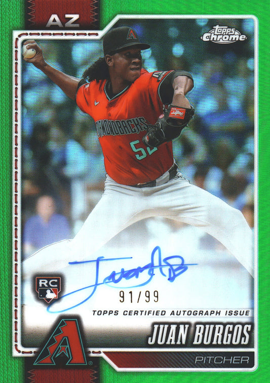 2026 Topps Chrome RC Auto /99 Juan Burgos #RA-JBU Arizona Diamondbacks