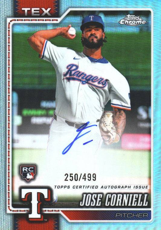 2026 Topps Chrome RC Auto /499 Jose Corniell #RA-JCO Texas Rangers