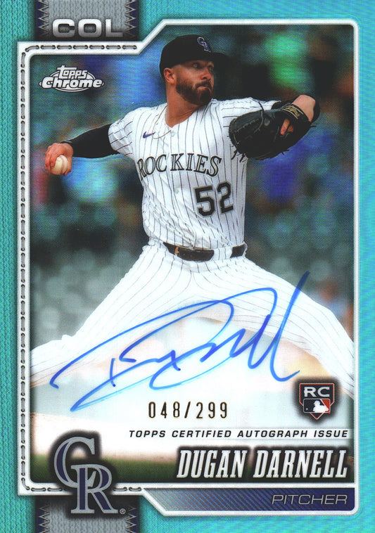 2026 Topps Chrome RC Auto /299 Dugan Darnell #RA-DD Colorado Rockies