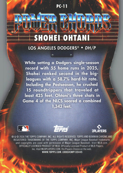 2026 Topps Bowman Power Chords Shohei Ohtani #PC-11 Los Angeles Dodgers