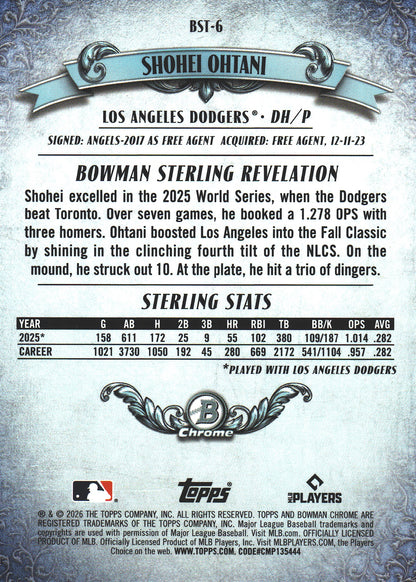 2026 Topps Bowman Sterling Shohei Ohtani #BST-6 Los Angeles Dodgers