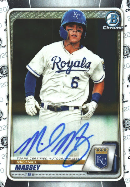 2020 Topps Bowman Chrome Prospect Auto Michael Massey #CPA-MM Kansas City Royals
