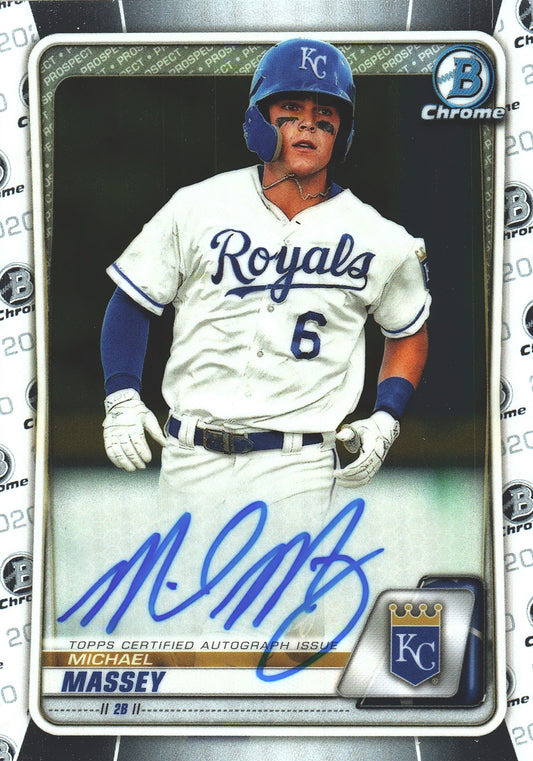 2020 Topps Bowman Chrome Prospect Auto Michael Massey #CPA-MM Kansas City Royals